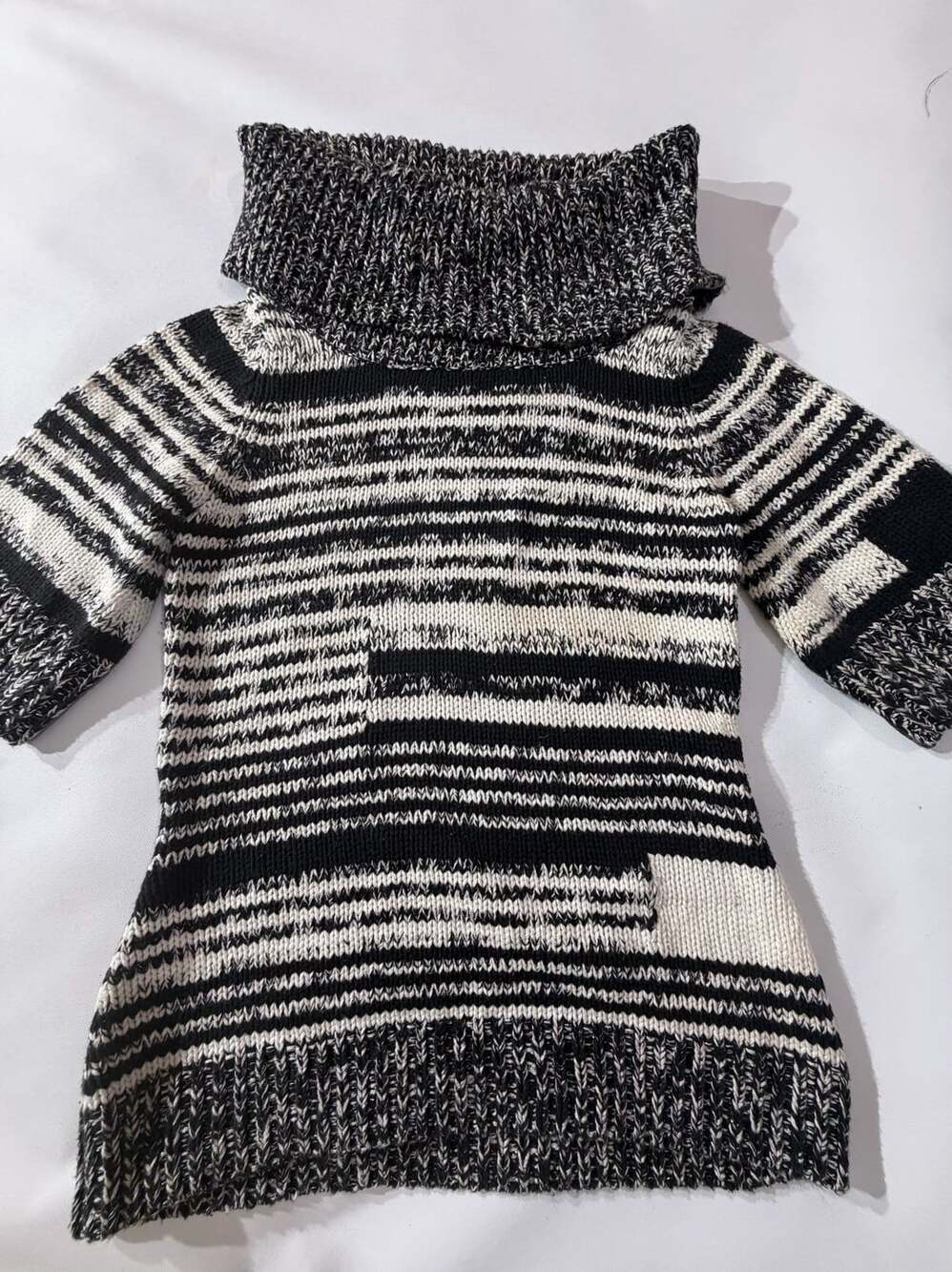 White House Black Market Striped Chunky Knit Cowl Neck Sweater Womens